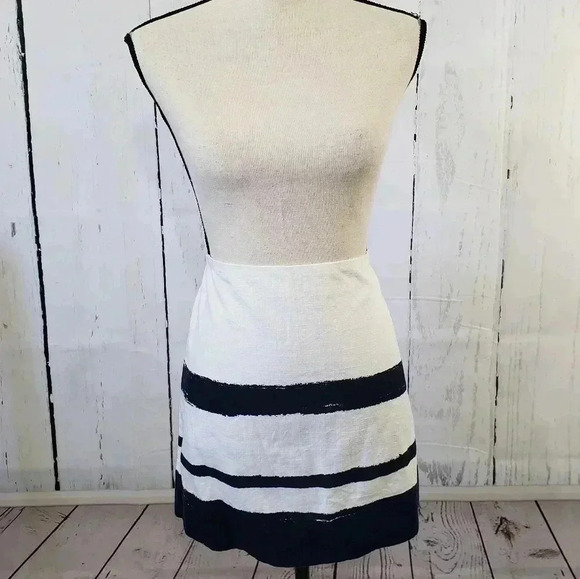 J. Crew White & Navy Striped Mini Skirt - Picture 1 of 6